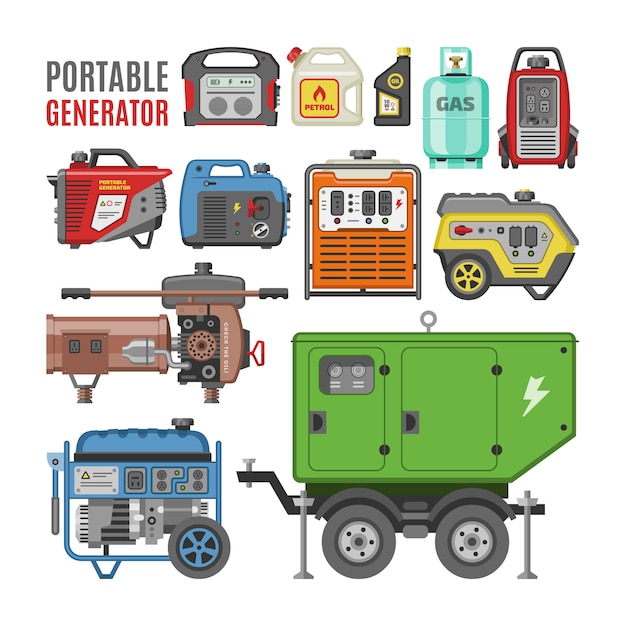 Generator vector power generating portable diesel fuel energy industrial