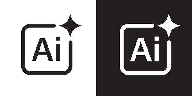 Genereren icoon Kunstmatige intelligentie technologie AI komt binnen door commandoprompt om ideeën te genereren Chat met AI Icon element voor apps web Computer hulp assistent Vector illustratiex9