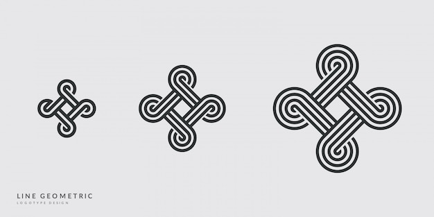 Generic line art symbols set. minimal logo design.