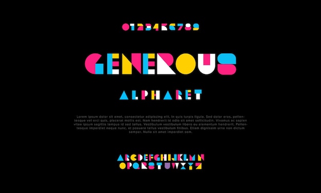 Generous creative geometric modern urban alphabet font digital abstract futuristic fashion music