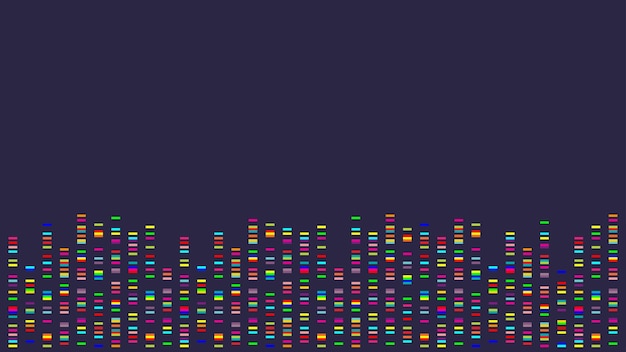 Genetic DNA sequencing and PCR bands scientific vector background