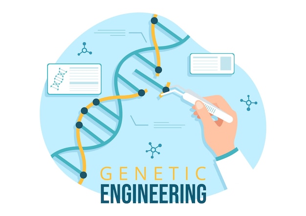 遺伝学研究者または実験科学者による遺伝子工学および dna 改変の図解