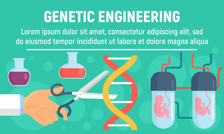 Vector genetic operation concept banner template, flat style