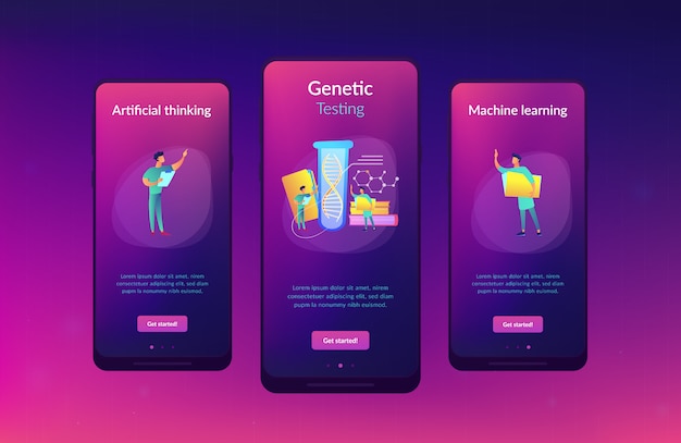 Genetic testing app interface template