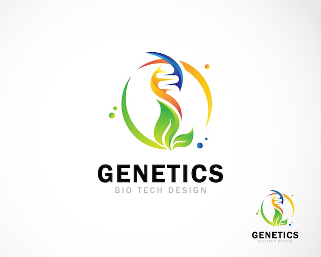 Genetica logo creatief natuur kleurverloop wetenschap DNA logo