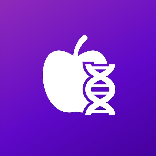 Genetically modified apple icon vector design