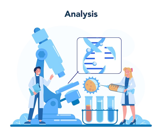 Vector geneticist concept illustration in cartoon style