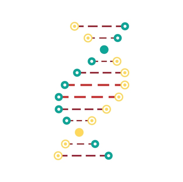 Genetische code pictogram geïsoleerde molecuul DNA-structuur