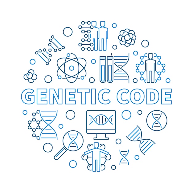 Genetische code vector ronde schets illustratie