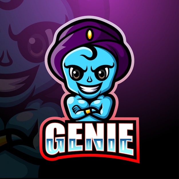 Vector genie mascot esport illustration