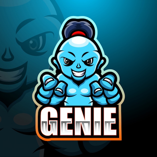 Genie mascotte esport illustratie