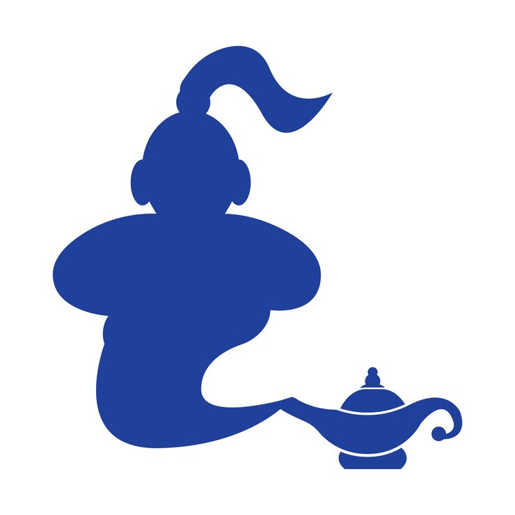 Vector genie symbol iconlogo illustration design template