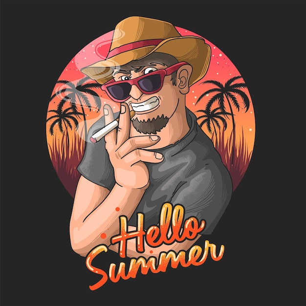 Vector geniet van de zomervakantie illustratie