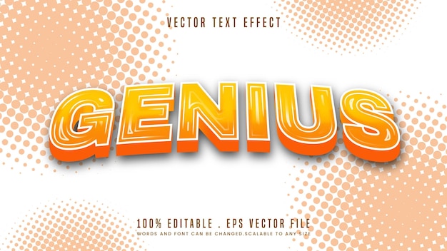 Genius 3D bewerkbare teksteffect lettertypestijl