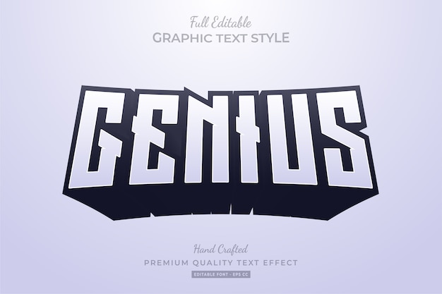 Genius clean long shadow editable premium text effect