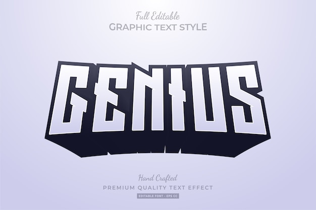 Редактируемый текстовый эффект премиум-класса genius clean long shadow editable premium text effect