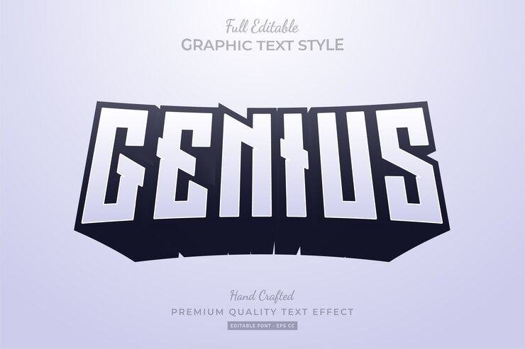 Genius Clean Long Shadow Editable Premium Text Effect