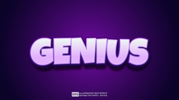 Genius editable 3d text effect font illustration