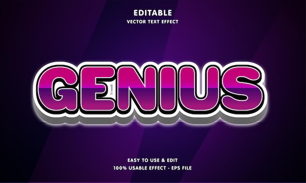 Genius editable text effect