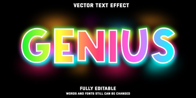 гениальный градиент красочный редактируемый текстовый эффект