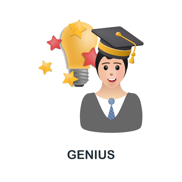 Иконка genius 3d иллюстрация из коллекции продуктивности человека creative genius 3d icon для шаблонов веб-дизайна инфографика и многое другое