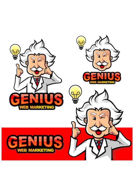 Genius mascotte logo vector