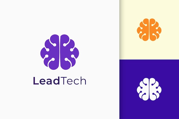 Genius or smart logo in brain shape represent knowledge and innovation