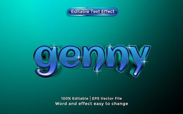 Genny text, 3D style Editable Text Effect