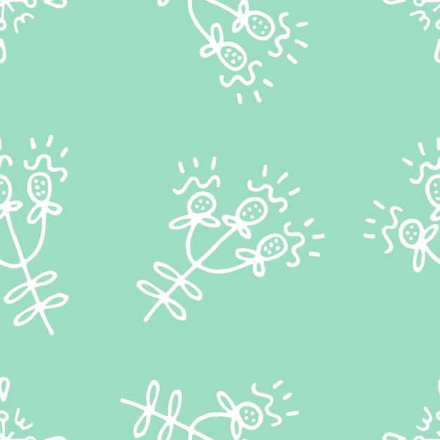 Gentle floral vector pattern cute cartoon christmas branches for holidays cards textile wrappers