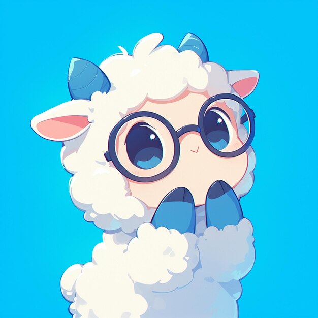 A gentle lamb software engineer cartoon style