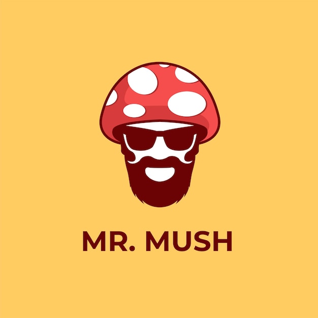 Gentle mushroom logo template mr mushroom