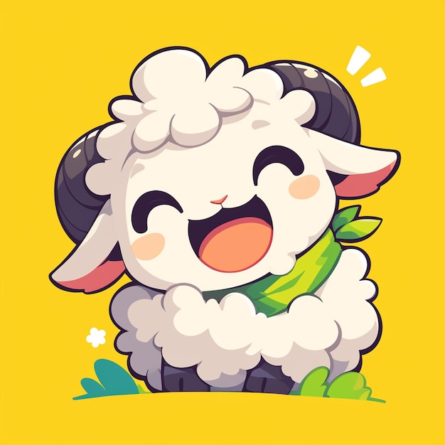 A gentle sheep teacher cartoon style