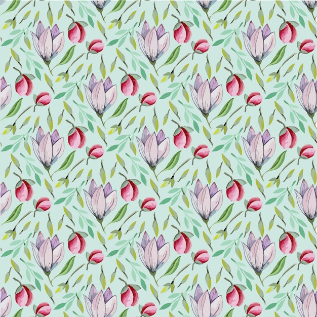 Vector gentle spring floral raster pattern