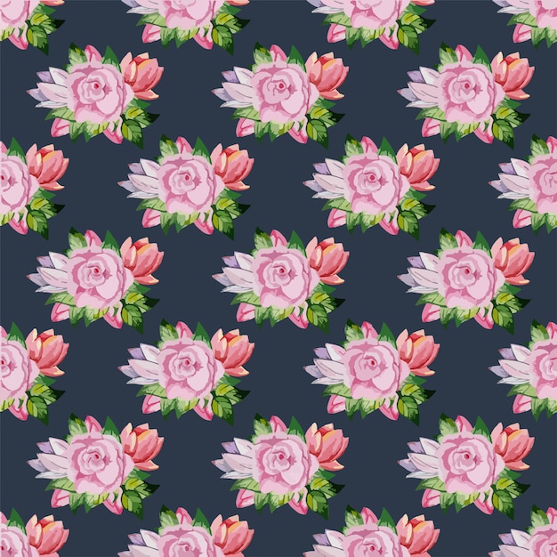 Vector gentle spring floral raster pattern