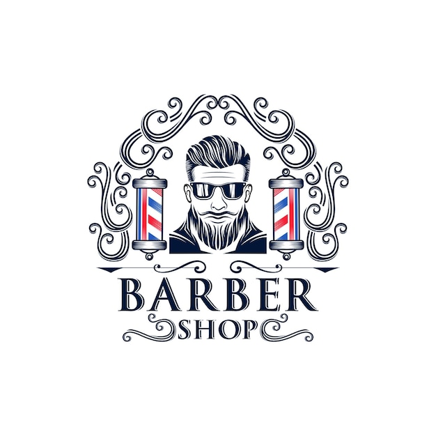 Gentleman barber shop design logo vintage