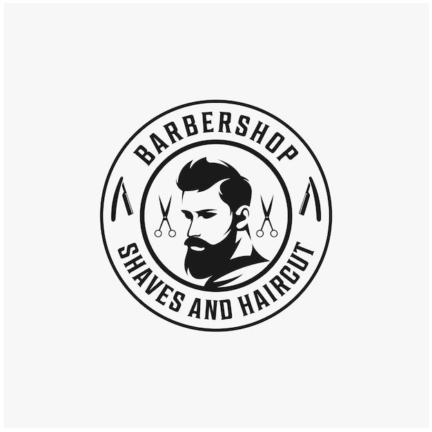 Gentleman barbershop badge, stamp, emblem logo design