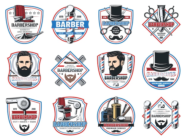 Vector gentleman barbershop hipster barber shop saloon