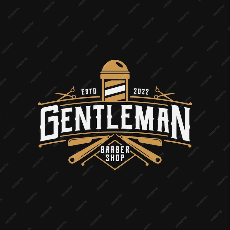 Premium Vector | Gentleman barbershop retro vintage logo