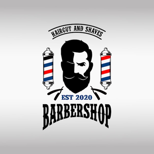 Gentleman barbershop vintage logo design