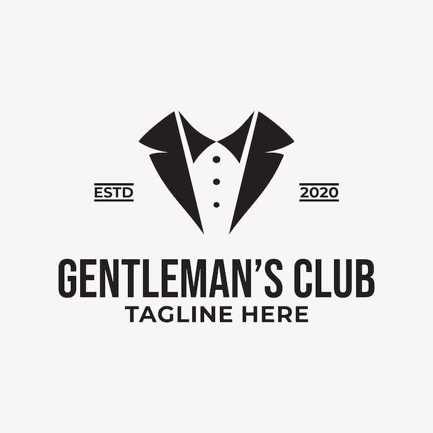 Vector gentleman club vintage label teken vector sjabloon