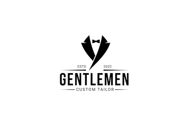 Gentleman custom kleermaker logo vector pictogram illustratie