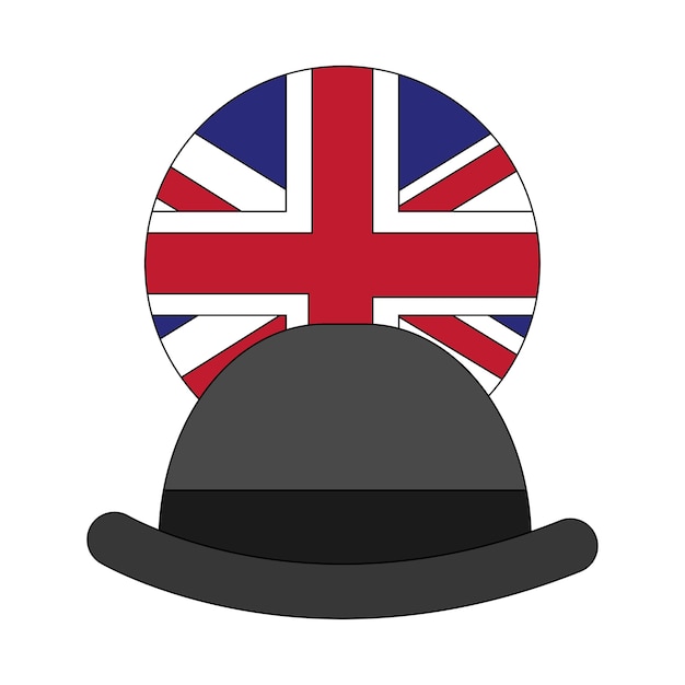 gentleman hat with emblem of flag great britain