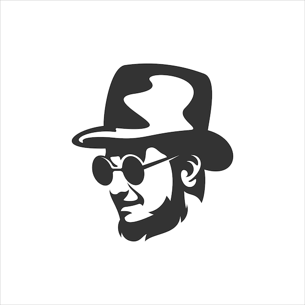 gentleman wear hat mafia logo design