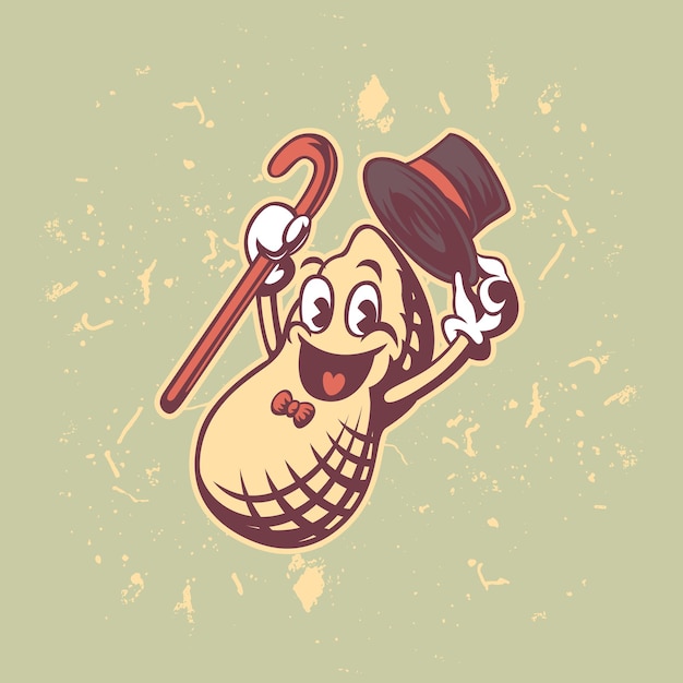 紳士の幸せなピーナッツのマスコット