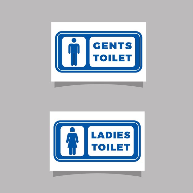 Gents and ladies toilet sign and symbol graphic design vector illustration