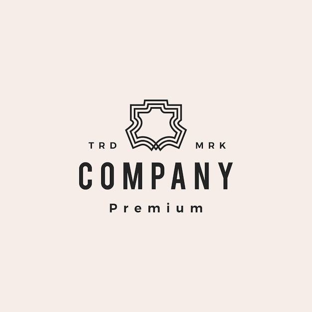 Genuine Or Synthetic Leather Hipster Vintage Logo Vector Icon Illustration