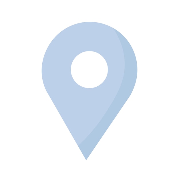 Illustrazione dell'icona piatta della posizione geografica in colore blu per la stampa del web design
