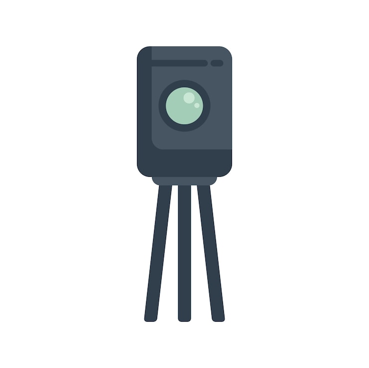 Vector geodetic level on tripod measuring elevation on construction site
