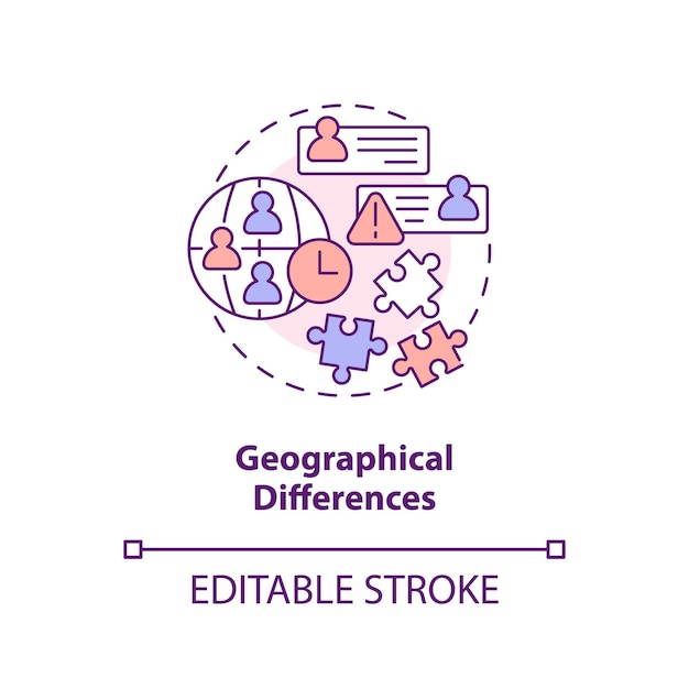 Geografische verschillen concept icoon