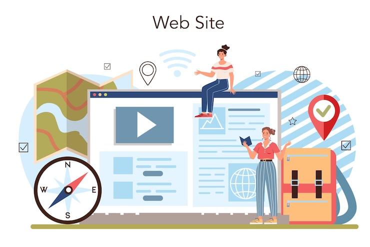 Vector geography class online service or platform studying the lands features